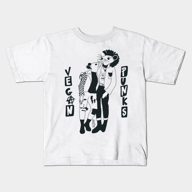 Vegan Punks - Mice Kids T-Shirt by repettosa